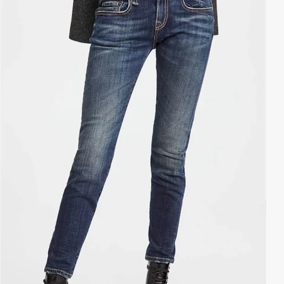 R13 Boy Skinny Jeans - 25washed in cold/hung to drycolor is vintage dark